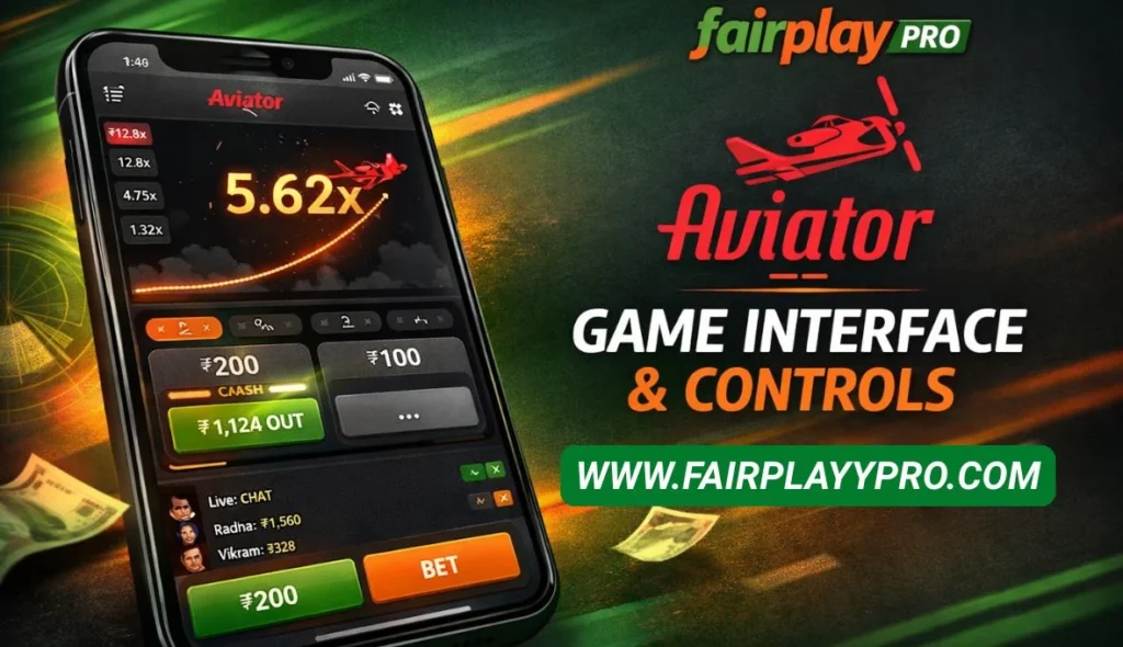 Aviator Game Interface and Controls on Fairplay Pro